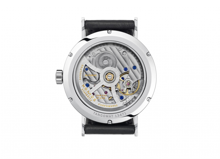 نوموس تنگومات روتنیوم مشکی، Date 38mm - پشت قاب